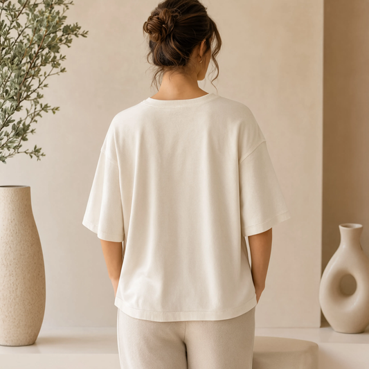 Cute Elephant Embroidered Oversized T-Shirt for Women | Premium Cotton Casual Tee
