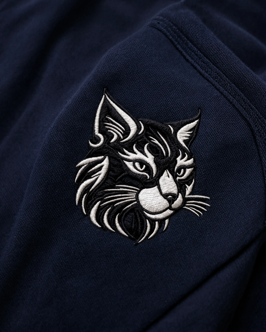 Wildcat Embroidered T-Shirt | Premium Minimalist Animal Embroidery Tee