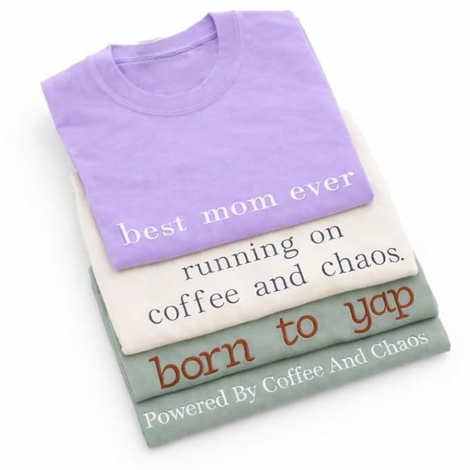 Custom Name Embroidery T-Shirt | Personalized Premium Cotton Tee - Lavender