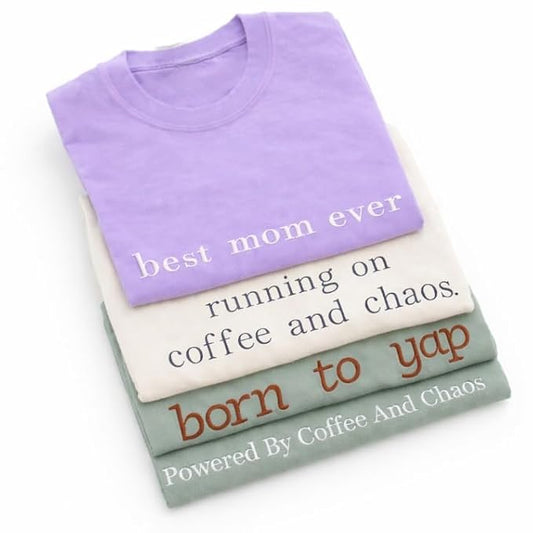 Custom Name Embroidery T-Shirt | Personalized Premium Cotton Tee - Lavender