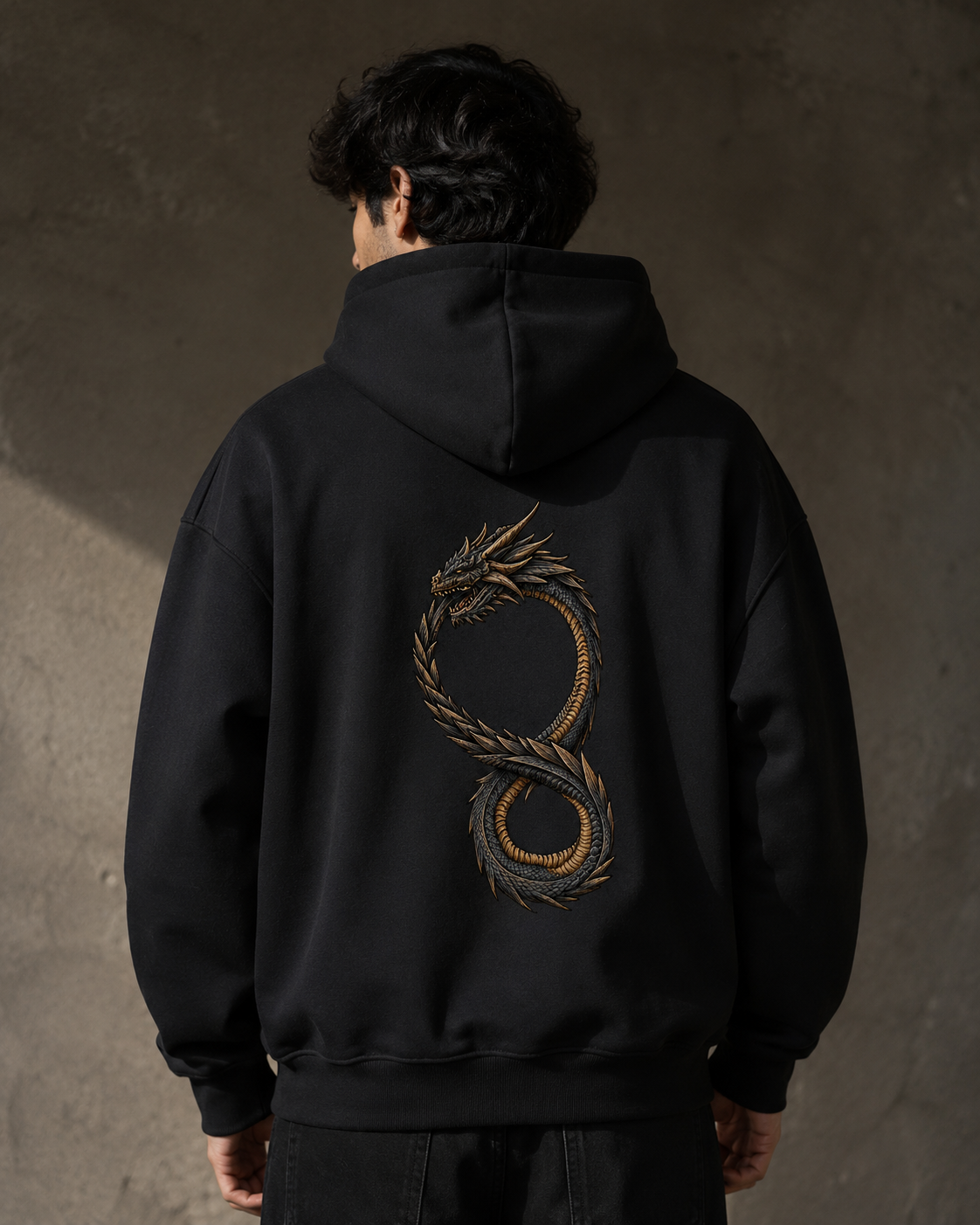 Dragon Embroidered Oversized Hoodie | Premium Streetwear Pullover Hoodie