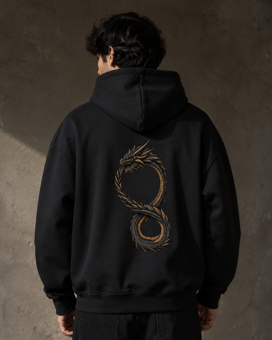 Dragon Embroidered Oversized Hoodie | Premium Streetwear Pullover Hoodie