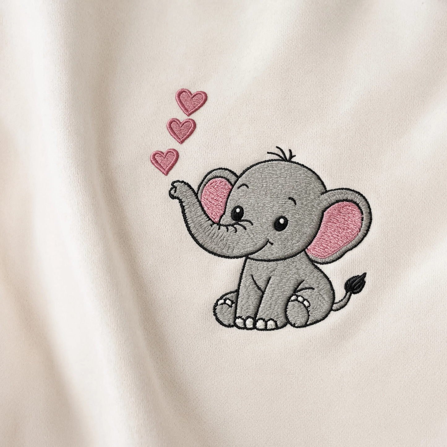 Cute Elephant Embroidered Oversized T-Shirt for Women | Premium Cotton Casual Tee