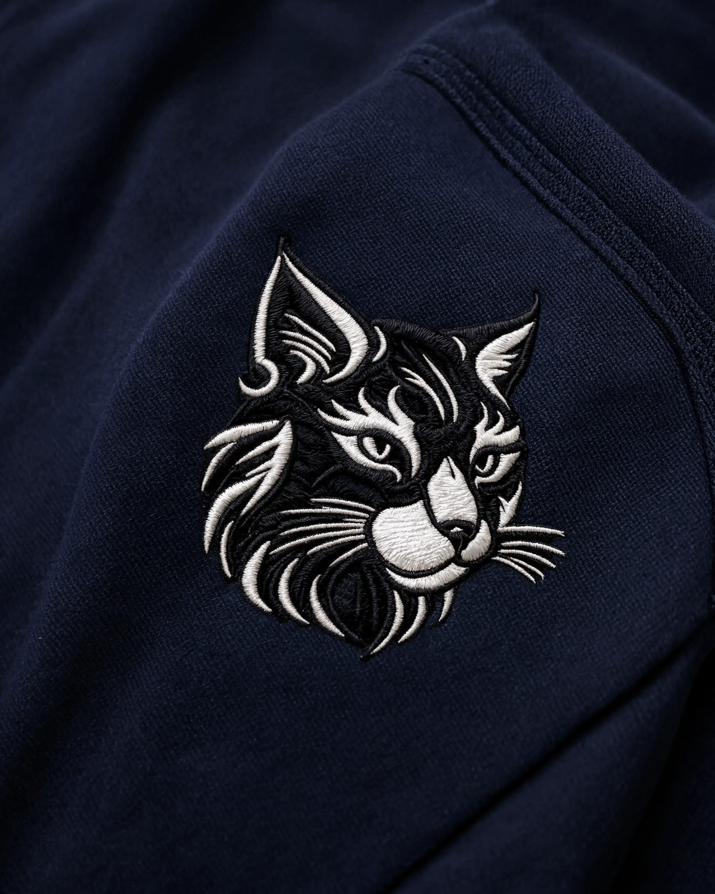 Wildcat Embroidered T-Shirt | Premium Minimalist Animal Embroidery Tee