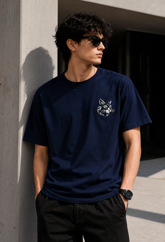 Wildcat Embroidered T-Shirt | Premium Minimalist Animal Embroidery Tee