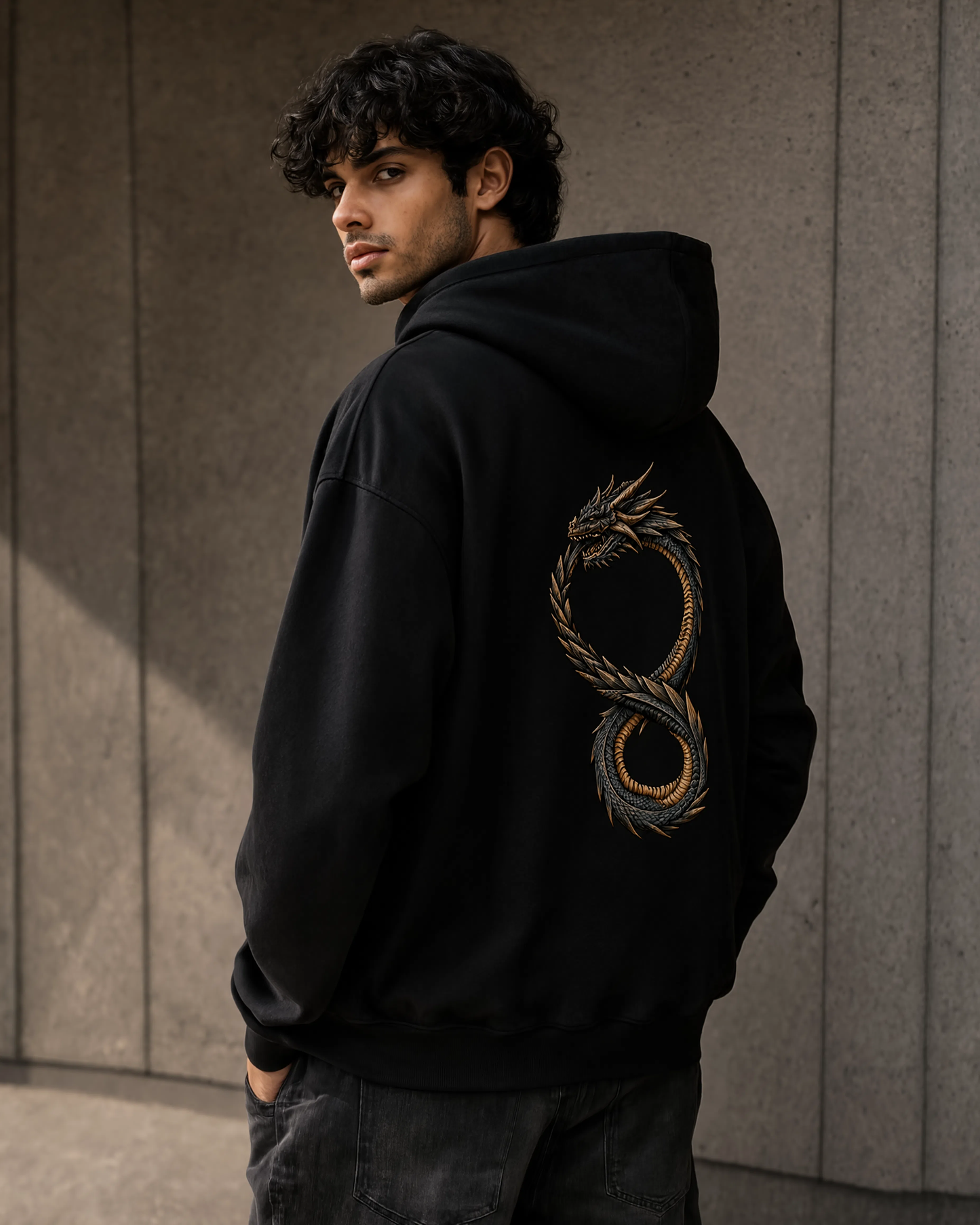 Dragon Embroidered Oversized Hoodie | Premium Streetwear Pullover Hoodie